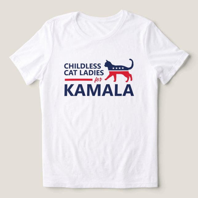 Childless Cat Ladies for Kamala  Tri-Blend Shirt (Design Front)