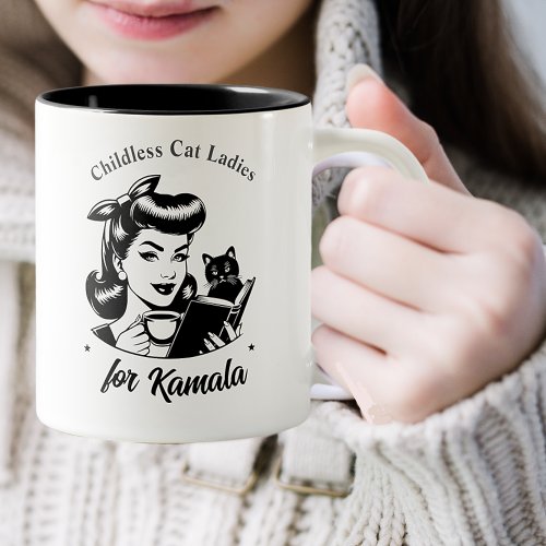 Childless Cat Ladies for Kamala Two_Tone Coffee Mug