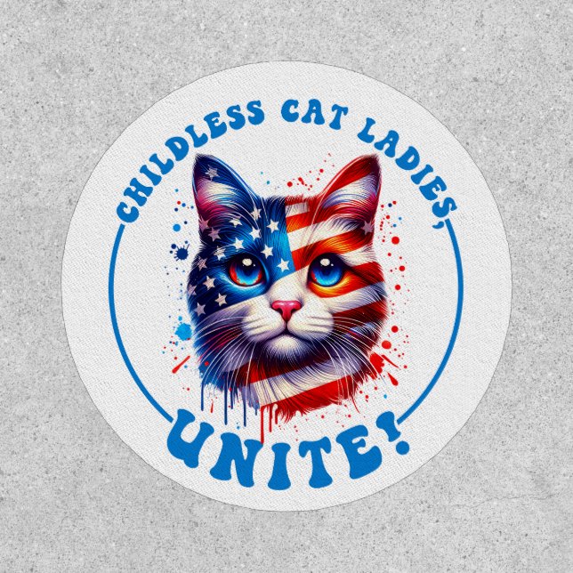 Childless cat ladies unite Kamala Harris  Patch (Front)