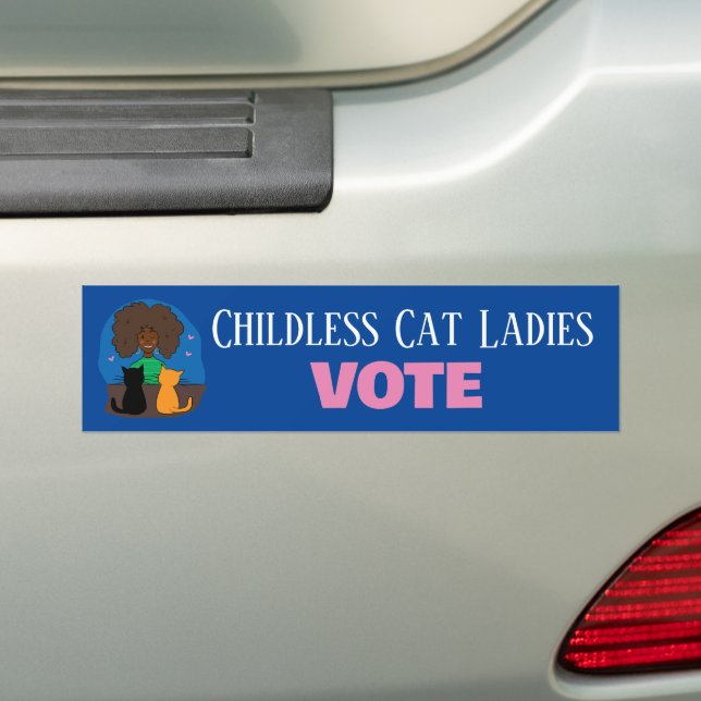 Childless Cat Ladies Vote Bumper Sticker (On Car)