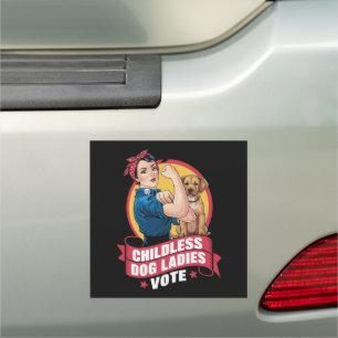 Childless Cat Ladies Vote Dog The Riveter Dog Car Magnet