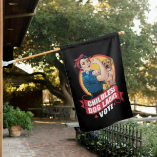 Childless Cat Ladies Vote Dog The Riveter Dog House Flag