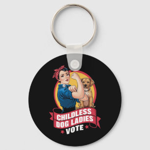 Childless Cat Ladies Vote Dog The Riveter Dog Keychain