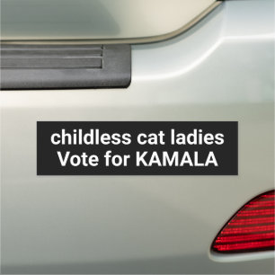 Childless cat ladies vote for Kamala funny black Car Magnet
