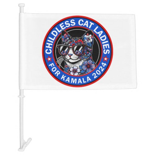 Childless Cat Ladies Vote Kamala US 2024 Dems  Car Flag