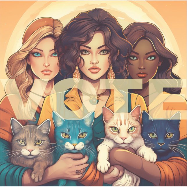 Childless Cat Ladies VOTE Sticker (Front)