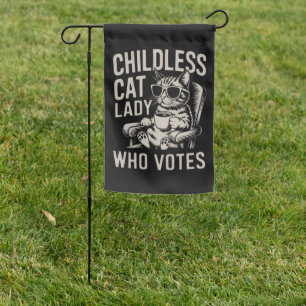 Childless Cat Lady 2024 Election Vote Kamala  Garden Flag
