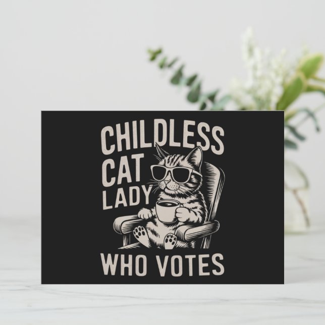 Childless Cat Lady 2024 Election Vote Kamala  Invitation (Standing Front)