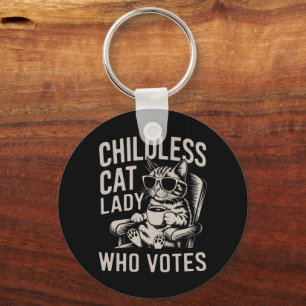 Childless Cat Lady 2024 Election Vote Kamala  Keychain