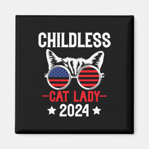Childless Cat Lady 2024 Funny Political Elections Magnet