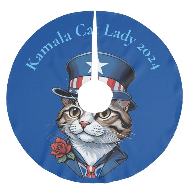 Childless Cat Lady 2024 Thunder_Cove Brushed Polyester Tree Skirt (Front)