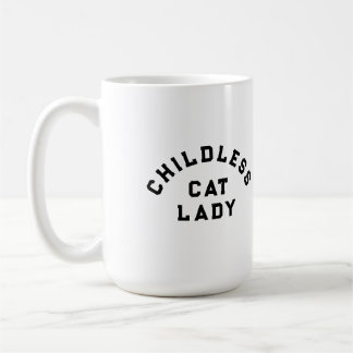 Childless cat lady, bold type coffee mug