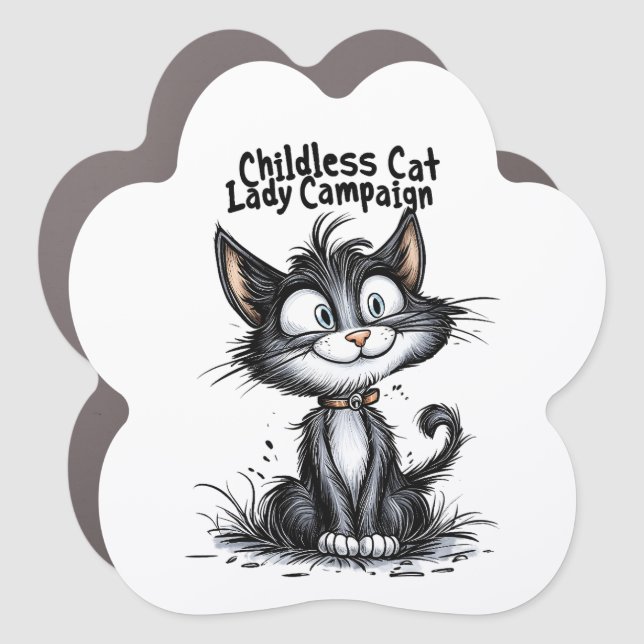 Childless Cat Lady Campaign Car Magnet (Front)