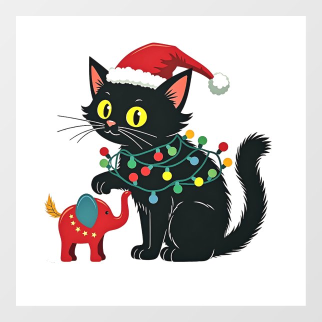 Childless Cat Lady Christmas Kamala Trump  Window Cling (Sheet)