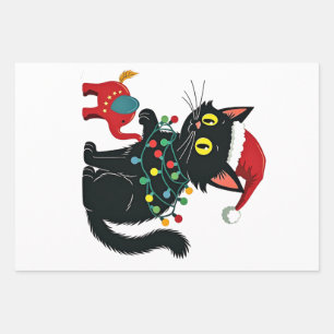 Childless Cat Lady Christmas Kamala Trump Wrapping Paper Sheets