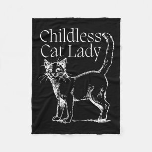 Childless Cat Lady Fleece Blanket