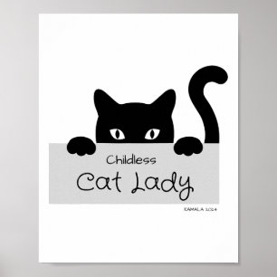 Childless Cat Lady For Cat Mom Women Cat Lady 2024 Poster