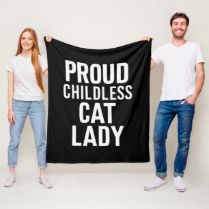 Childless Cat Lady for Cat Mom Women Cat Lady Fleece Blanket