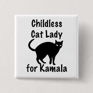 Childless Cat Lady for Kamala Button