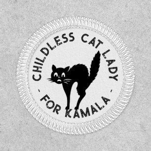 Childless Cat Lady for kamala funny black cat Patch