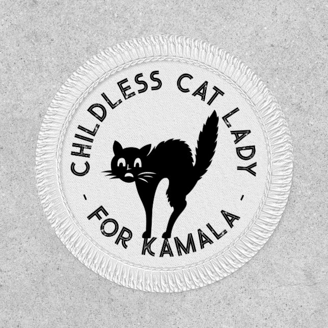 Childless Cat Lady for kamala funny black cat Patch (Front)