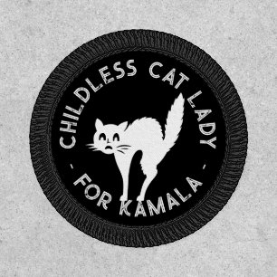 Childless Cat Lady for kamala funny cat black Patch