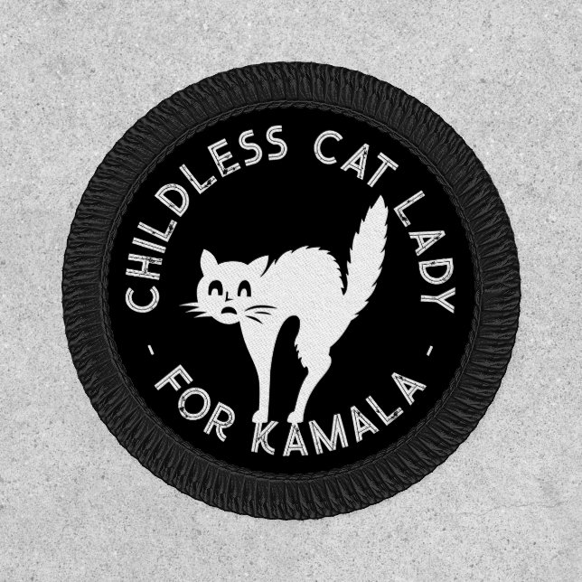 Childless Cat Lady for kamala funny cat black Patch (Front)
