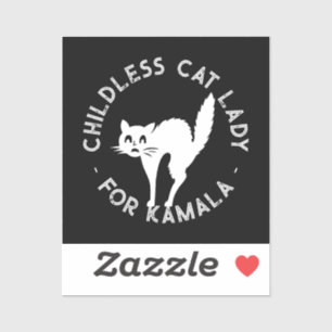 Childless Cat Lady for kamala funny cat black Sticker