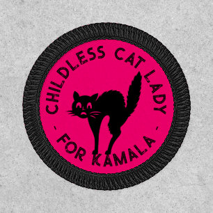 Childless Cat Lady for kamala funny cat hot pink Patch