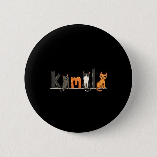 Childless Cat Lady For Kamala Harris 2024 Feminist Button (Front)