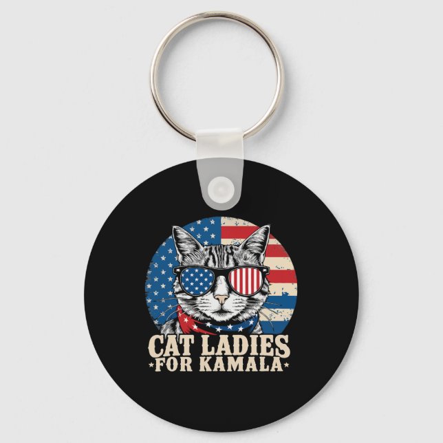 Childless Cat Lady For Kamala Harris Voting  Keychain (Front)