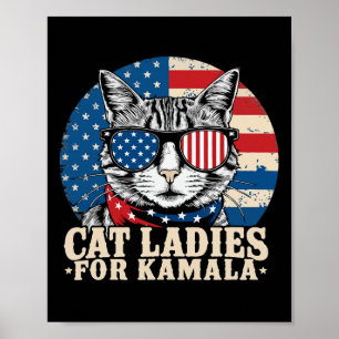 Childless Cat Lady For Kamala Harris Voting  Poster