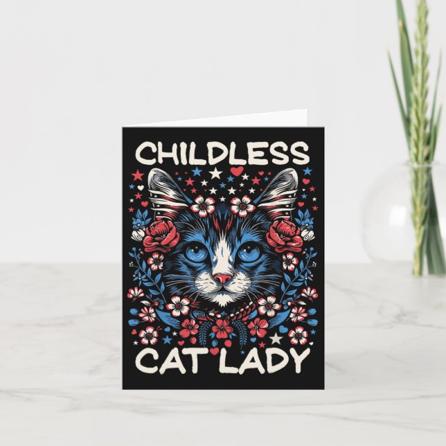 Childless Cat Lady Funny Cat Lover 4  Card (Front)