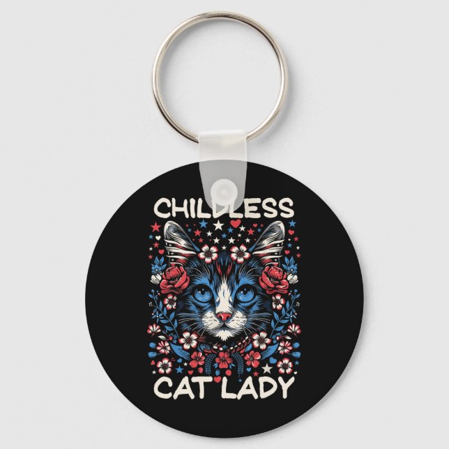Childless Cat Lady Funny Cat Lover 4  Keychain (Front)