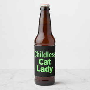 Childless Cat Lady Funny Vote 2024 Beer Bottle Label
