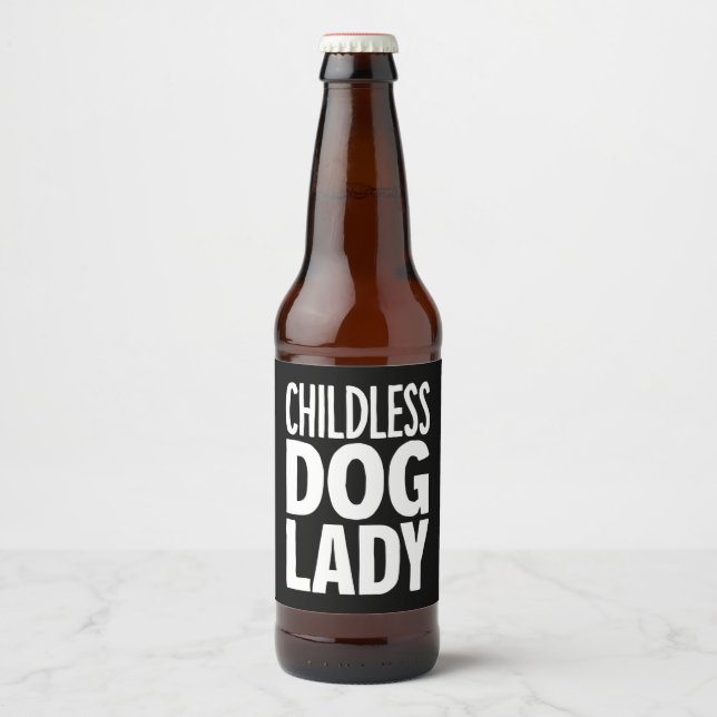 Childless Cat Lady Funny Vote 2024 Beer Bottle Label (Front)
