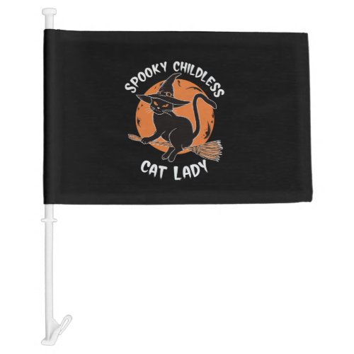 Childless Cat Lady Halloween Spooky Witch Election Car Flag