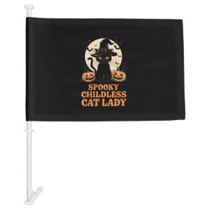 Childless Cat Lady Halloween Spooky Witch Election Car Flag
