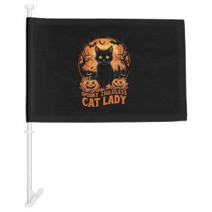 Childless Cat Lady Halloween Spooky Witch Election Car Flag