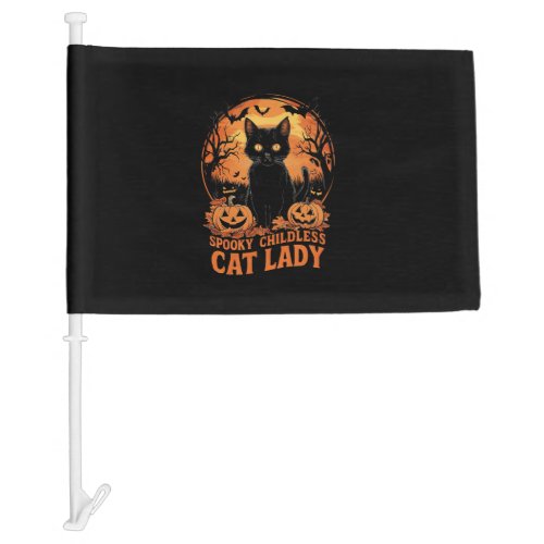 Childless Cat Lady Halloween Spooky Witch Election Car Flag