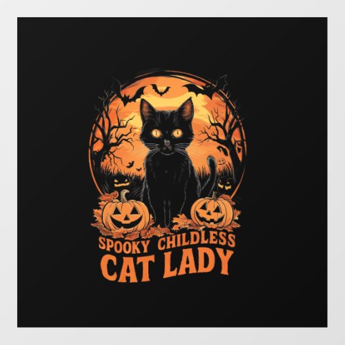 Childless Cat Lady Halloween Spooky Witch Election Floor Decals