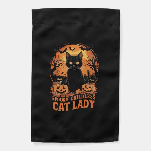 Childless Cat Lady Halloween Spooky Witch Election Garden Flag