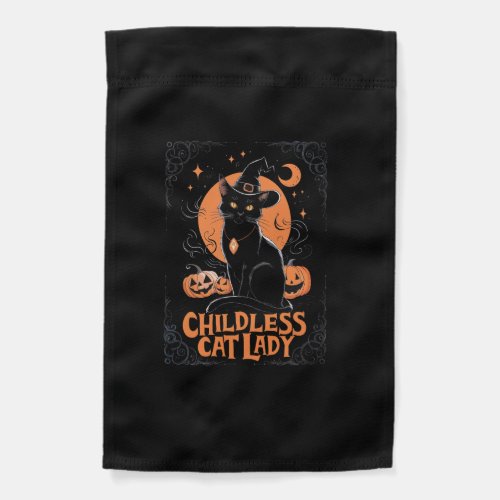 Childless Cat Lady Halloween Spooky Witch Election Garden Flag