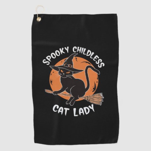 Childless Cat Lady Halloween Spooky Witch Election Golf Towel