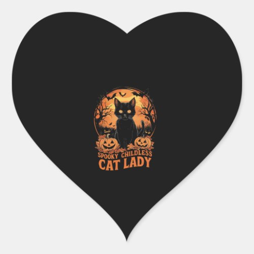 Childless Cat Lady Halloween Spooky Witch Election Heart Sticker