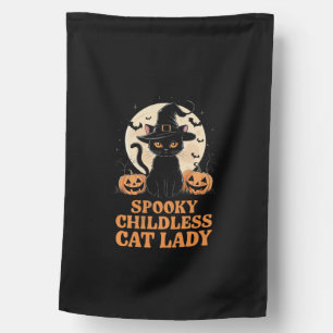 Childless Cat Lady Halloween Spooky Witch Election House Flag