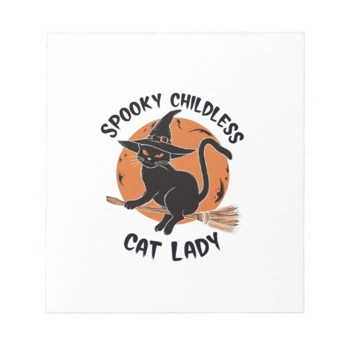 Childless Cat Lady Halloween Spooky Witch Election Notepad
