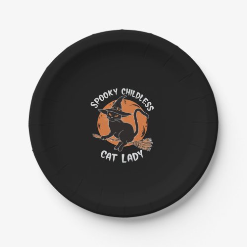 Childless Cat Lady Halloween Spooky Witch Election Paper Plates