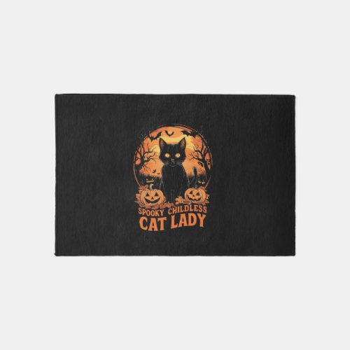 Childless Cat Lady Halloween Spooky Witch Election Rug