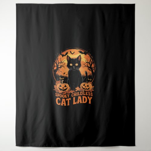 Childless Cat Lady Halloween Spooky Witch Election Tapestry